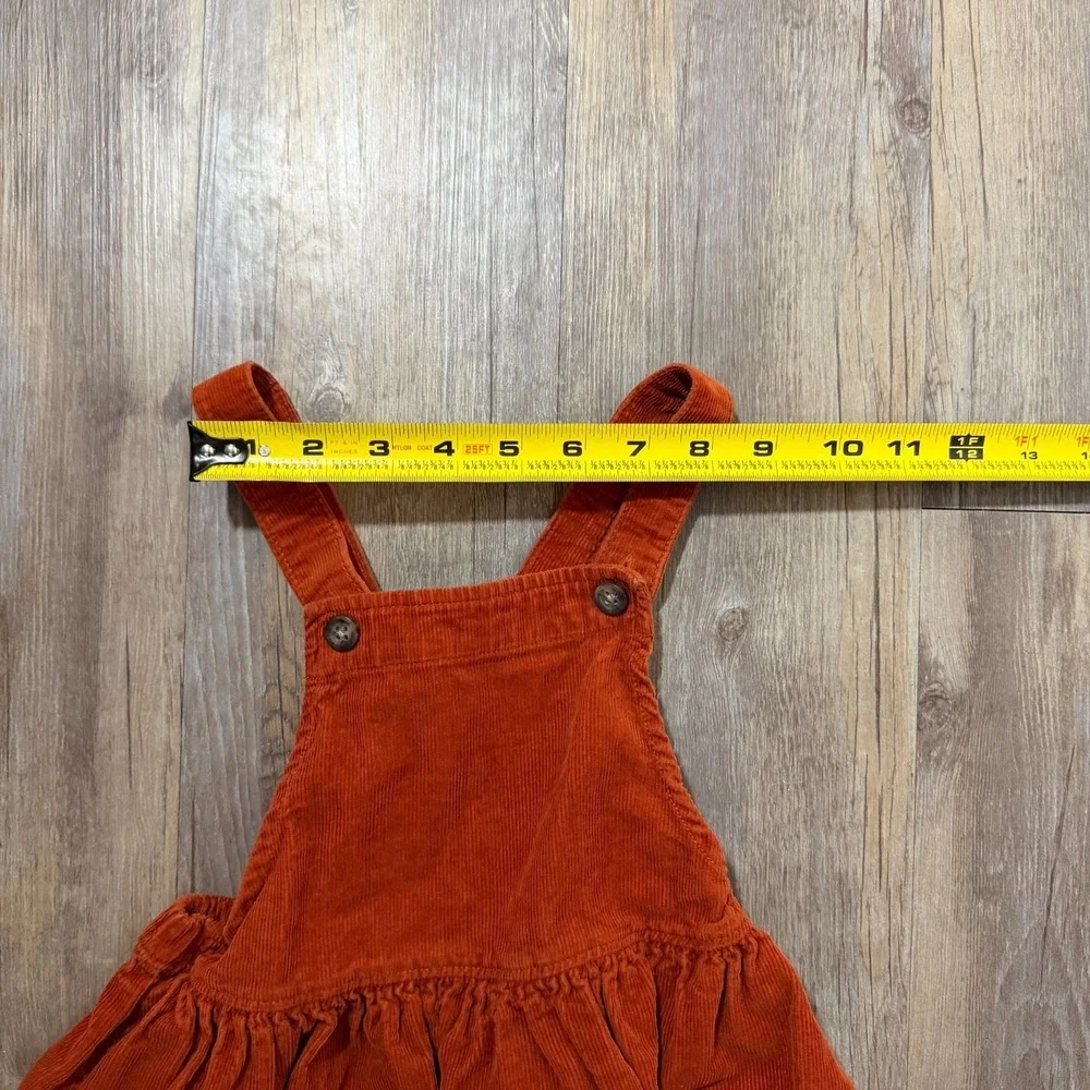 Old Navy Corduroy Overall Dress Baby Girls 5T Rust Orange Elasticized‎ Waist